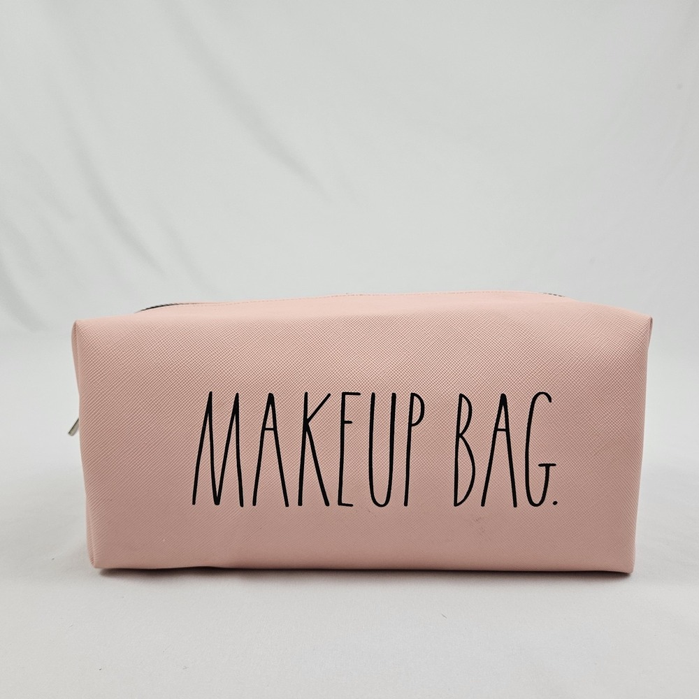New Rae Dunn Pink Cosmetic Makeup Bag 10x5x4.5
